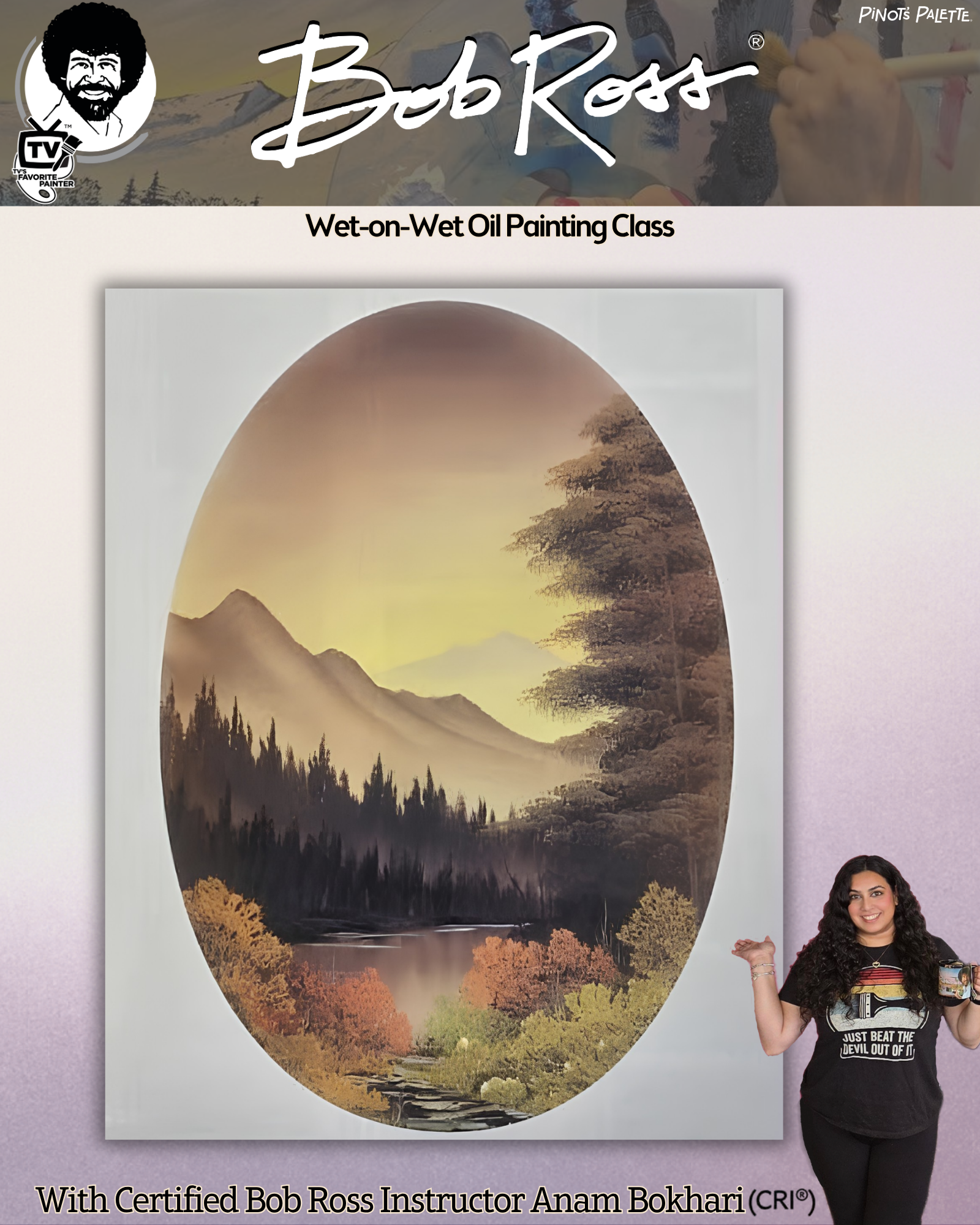 Bob Ross Oil Painting - with Certified Ross Instructor Anam Bokhari